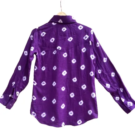 Cotton Bandhini Embellished Shirt