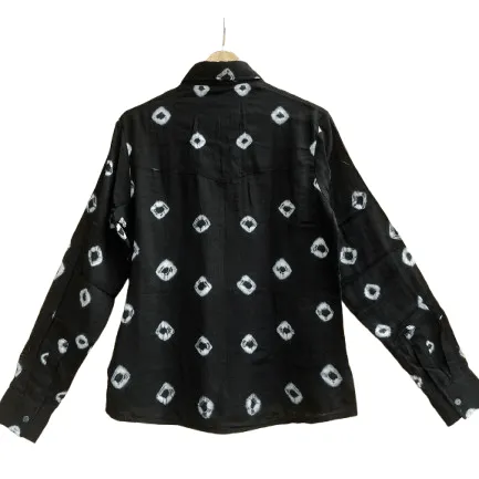 Cotton Bandhini Embellished Shirt