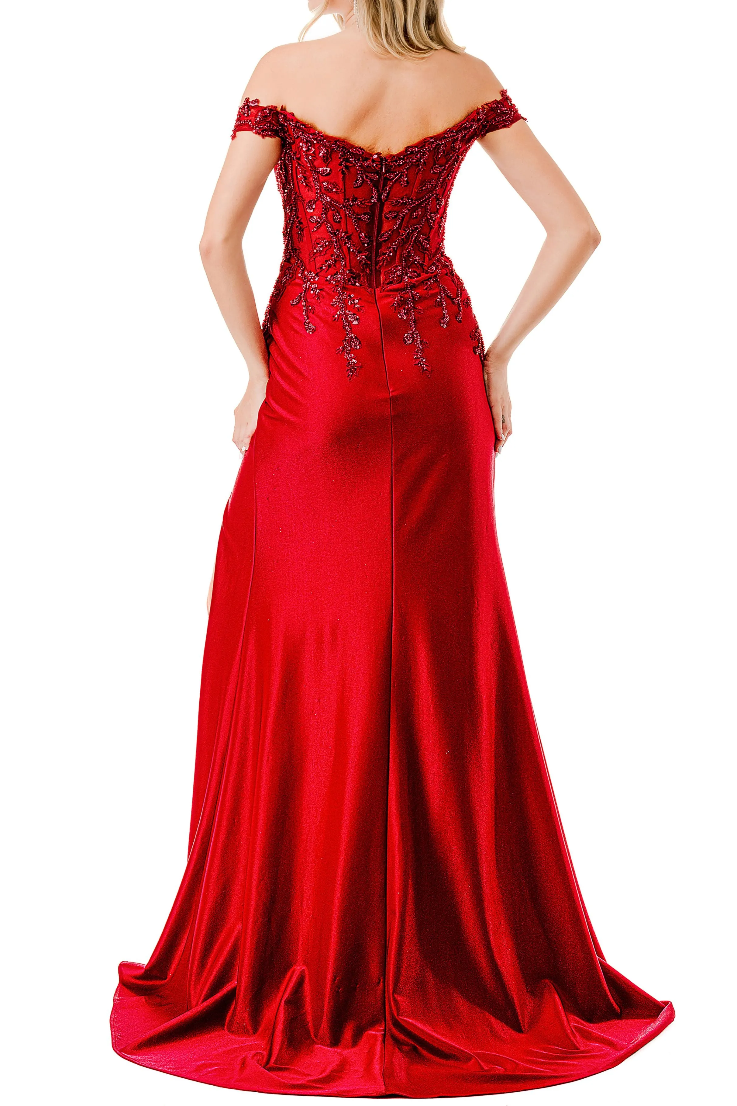 Coya Collection Embellished Pleated Evening Dress
