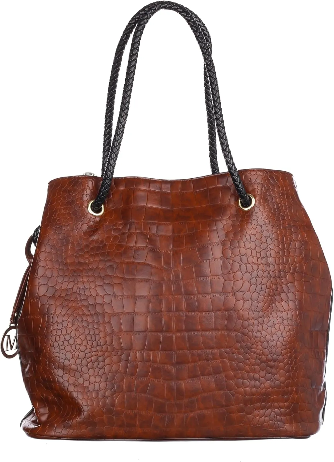 Crocodile-Embossed Tote Bag for Women – Stylish Large Shoulder Handbag, Fits 15.6" Laptop – Work & Office Purse
