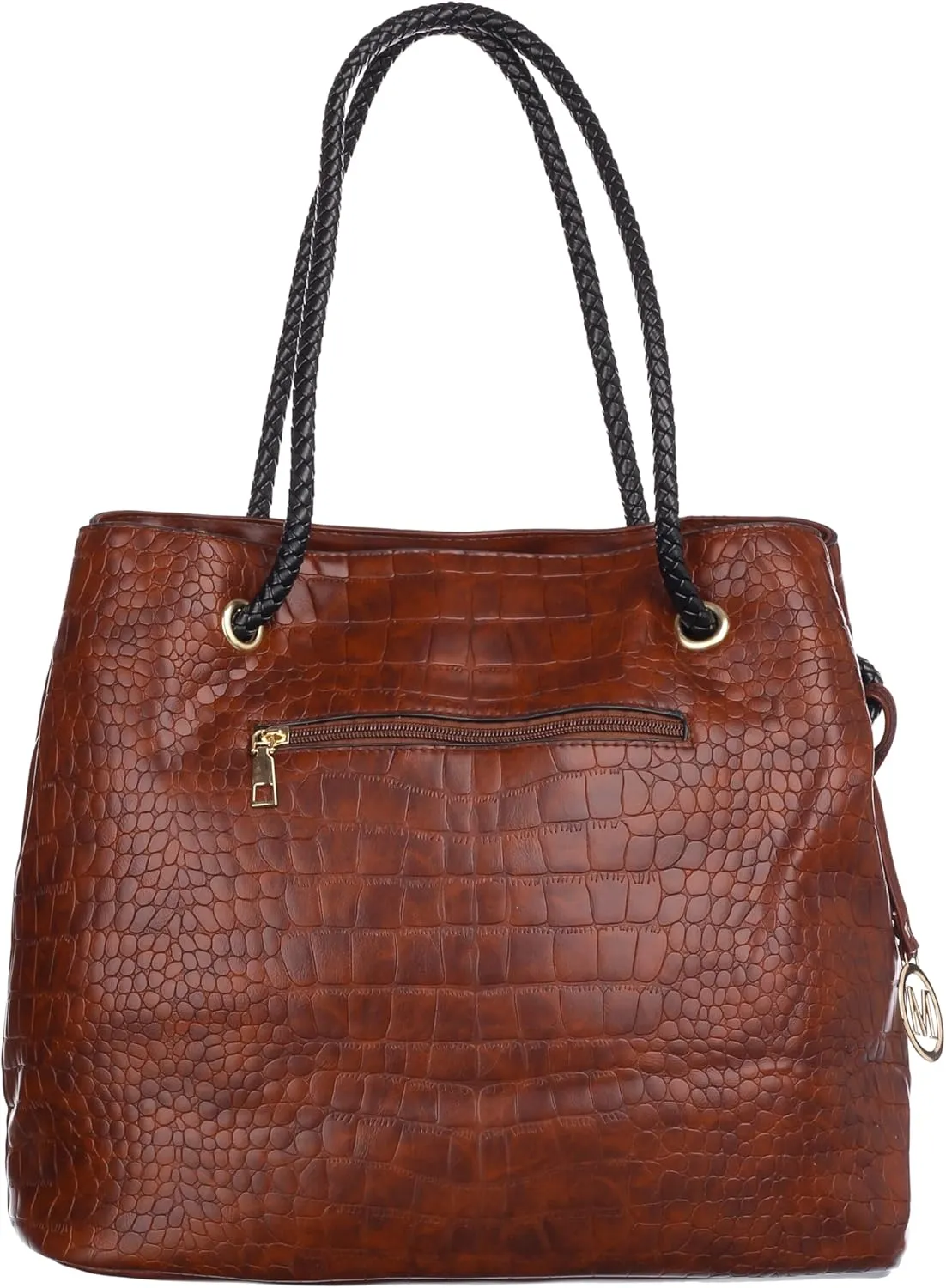 Crocodile-Embossed Tote Bag for Women – Stylish Large Shoulder Handbag, Fits 15.6" Laptop – Work & Office Purse