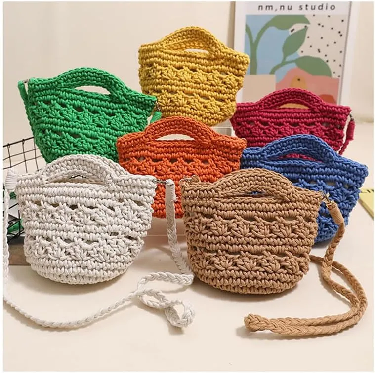 Crossbody Bags For Women Handmade Purse Shoulder Handbag Cotton Purses for Women Travel Bag with Lining Blue