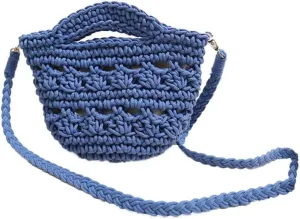 Crossbody Bags For Women Handmade Purse Shoulder Handbag Cotton Purses for Women Travel Bag with Lining Blue