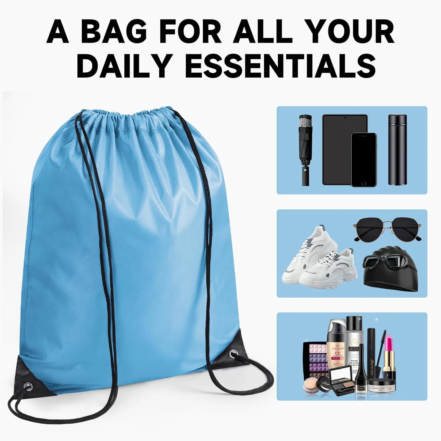 Custom Drawstring Bags With Logo, 100 Pack Personalized Text Drawstring Backpack Bulk Great for Travelling, Gym and for Everyday Use (Orange)