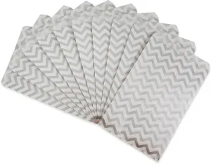 CuteBox Company 6" x 9" Chevron Pattern Flat Paper Gift Bags 100pcs for Retail, Packaging, Party Favors, Merchandise, Crafts, Handmade Goods, Arts and Crafts, Outdoor Events, Holidays, Weddings