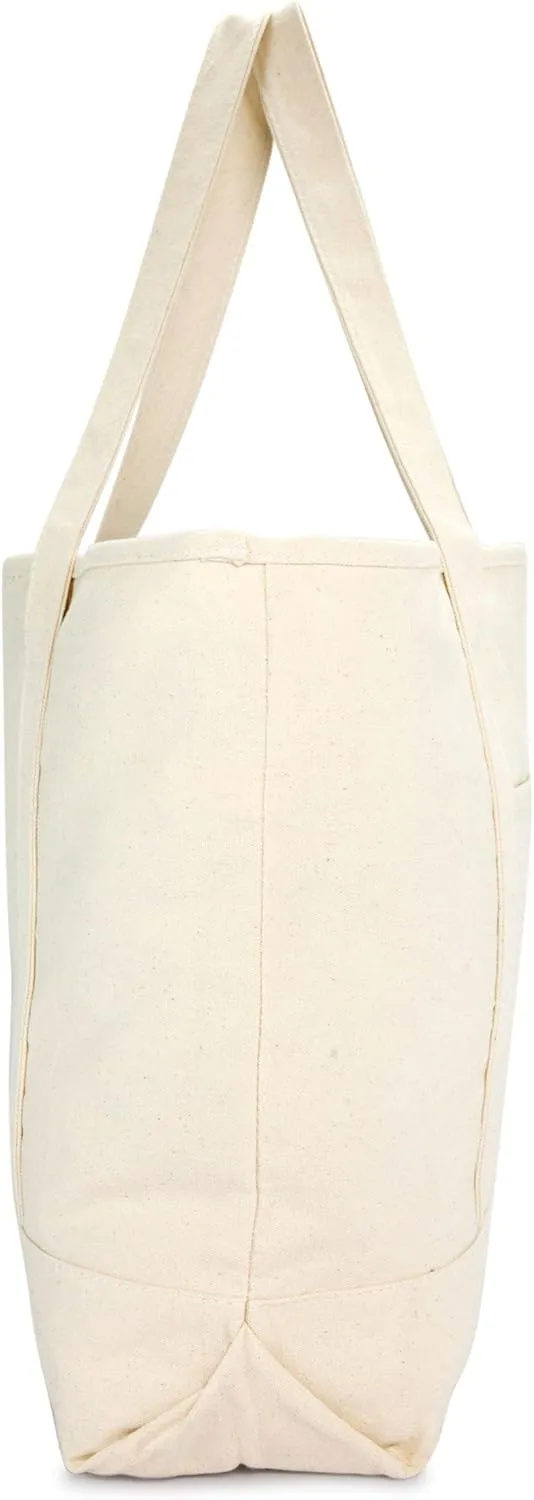 DALIX Monogram Bag Personalized Totes For Women Open Top Natural Letter A-Z