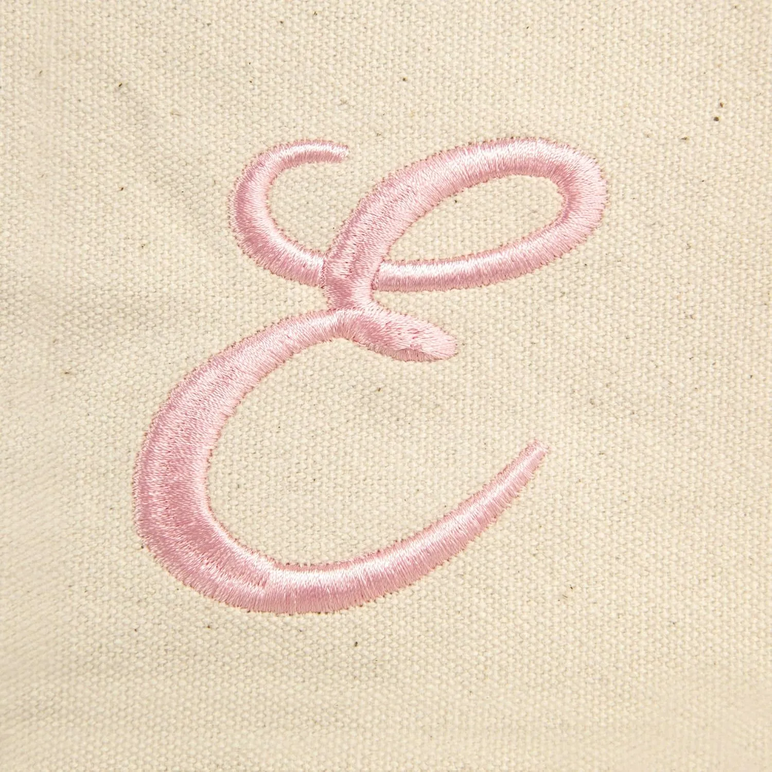 DALIX Women's Cotton Canvas Tote Bag Large Shoulder Bags Pink Monogram A - Z