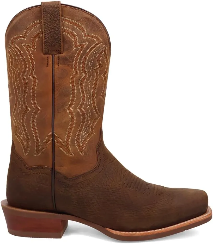 Dan Post Boots Mens Creed Embroidered Square Toe Pull On Casual Boots Mid Calf - Brown