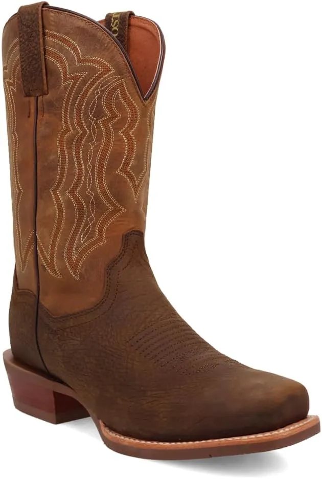 Dan Post Boots Mens Creed Embroidered Square Toe Pull On Casual Boots Mid Calf - Brown
