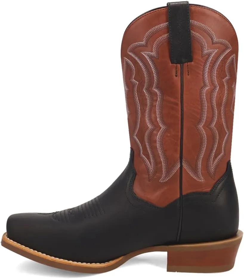 Dan Post Boots Mens Creed Embroidered Square Toe Pull On Casual Boots Mid Calf - Brown