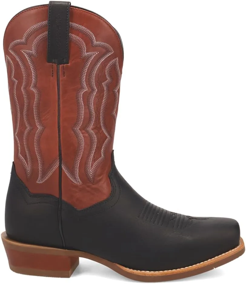Dan Post Boots Mens Creed Embroidered Square Toe Pull On Casual Boots Mid Calf - Brown