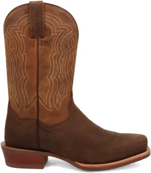 Dan Post Boots Mens Creed Embroidered Square Toe Pull On Casual Boots Mid Calf - Brown