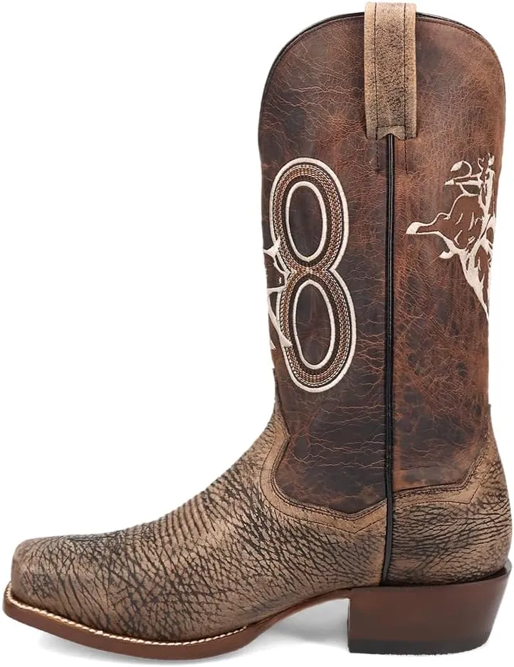 Dan Post Boots Mens Mauney Embroidered Graphic Bison Square Toe Pull On Casual Boots Mid Calf - Brown