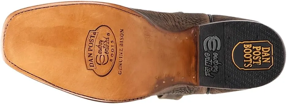 Dan Post Boots Mens Mauney Embroidered Graphic Bison Square Toe Pull On Casual Boots Mid Calf - Brown
