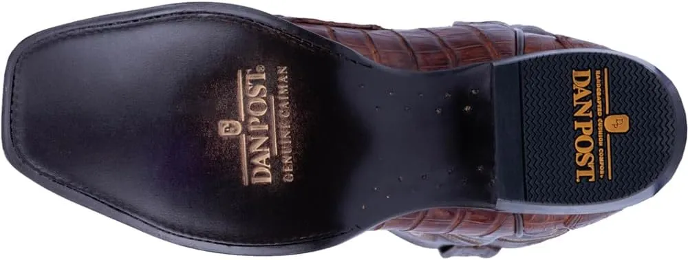 Dan Post Mens Bayou Embroidered Square Toe Pull On Dress Boots Mid Calf - Brown