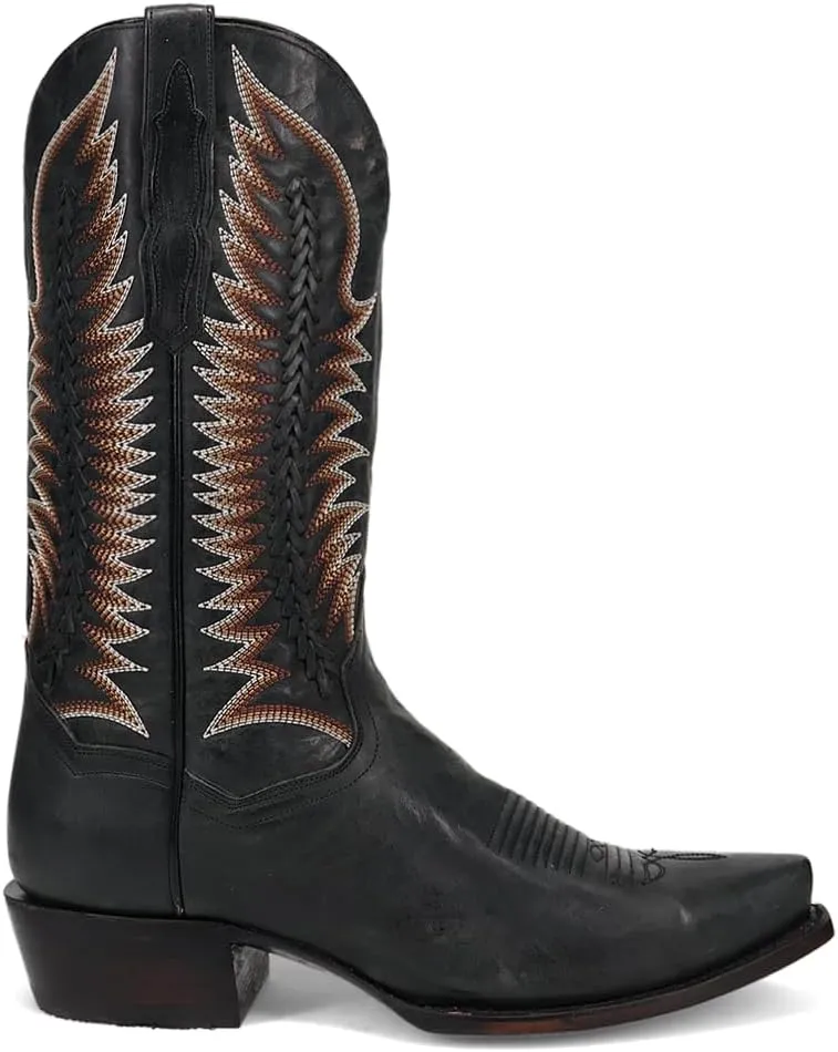 Dan Post Mens Rip Embroidered Snip Toe Casual Boots Mid Calf - Black