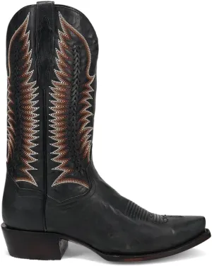 Dan Post Mens Rip Embroidered Snip Toe Casual Boots Mid Calf - Black