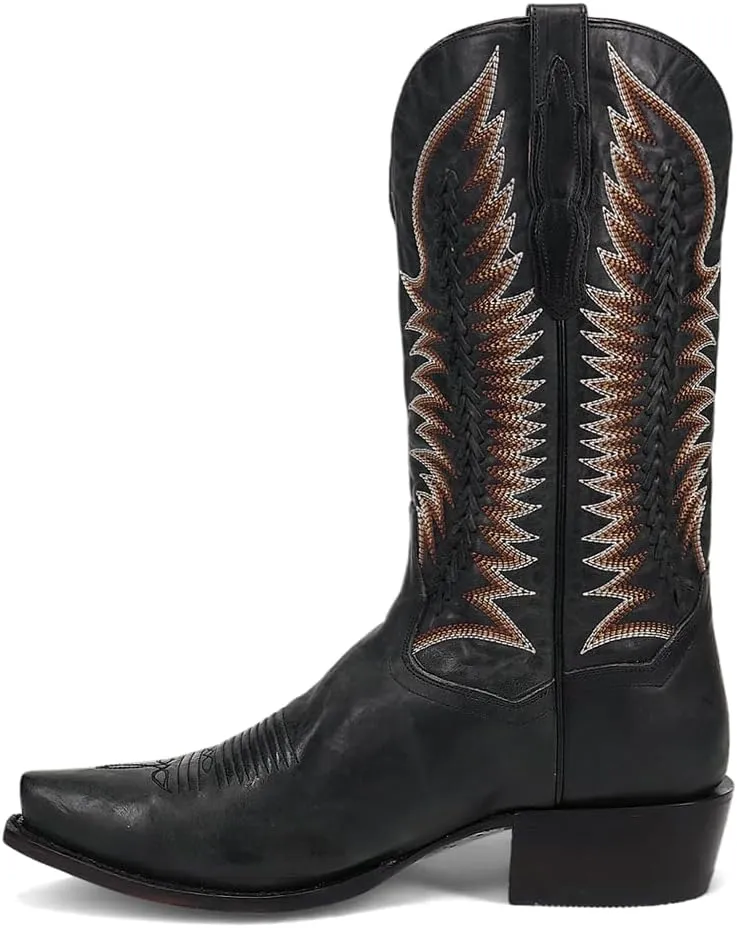 Dan Post Mens Rip Embroidered Snip Toe Casual Boots Mid Calf - Black