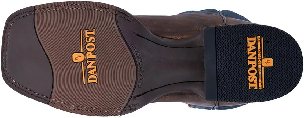 Dan Post Mens Thin Blue Line Square Toe Casual Boots Mid Calf - Blue, Brown