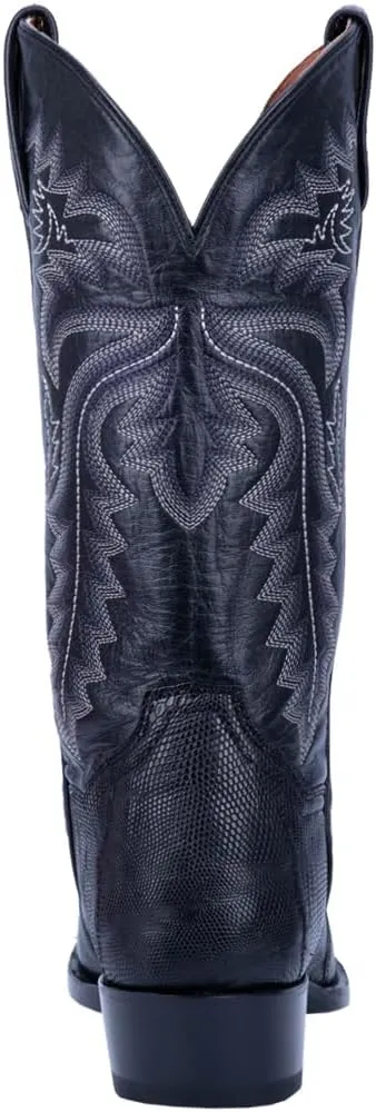 Dan Post Mens Winston Lizard Embroidered Round Toe Pull On Dress Boots Mid Calf - Black