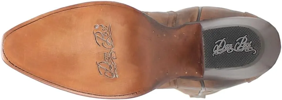 Dan Post Womens Silvie Embroidered Snip Toe Pull On Casual Boots Over the Knee Low Heel 1-2" - Brown