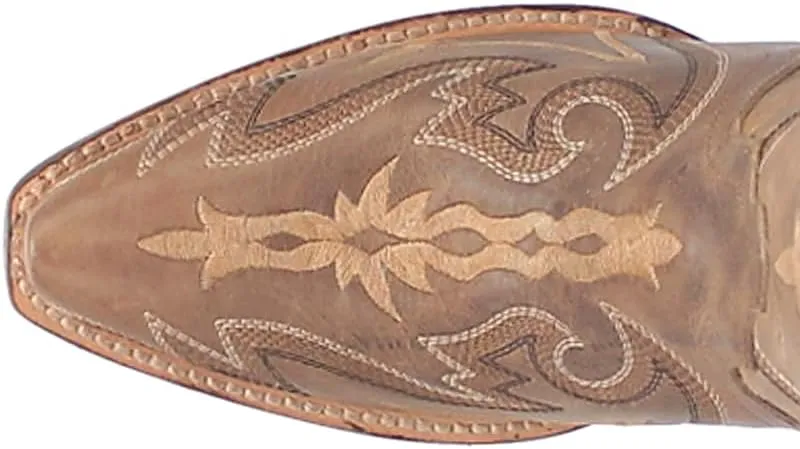 Dan Post Womens Silvie Embroidered Snip Toe Pull On Casual Boots Over the Knee Low Heel 1-2" - Brown
