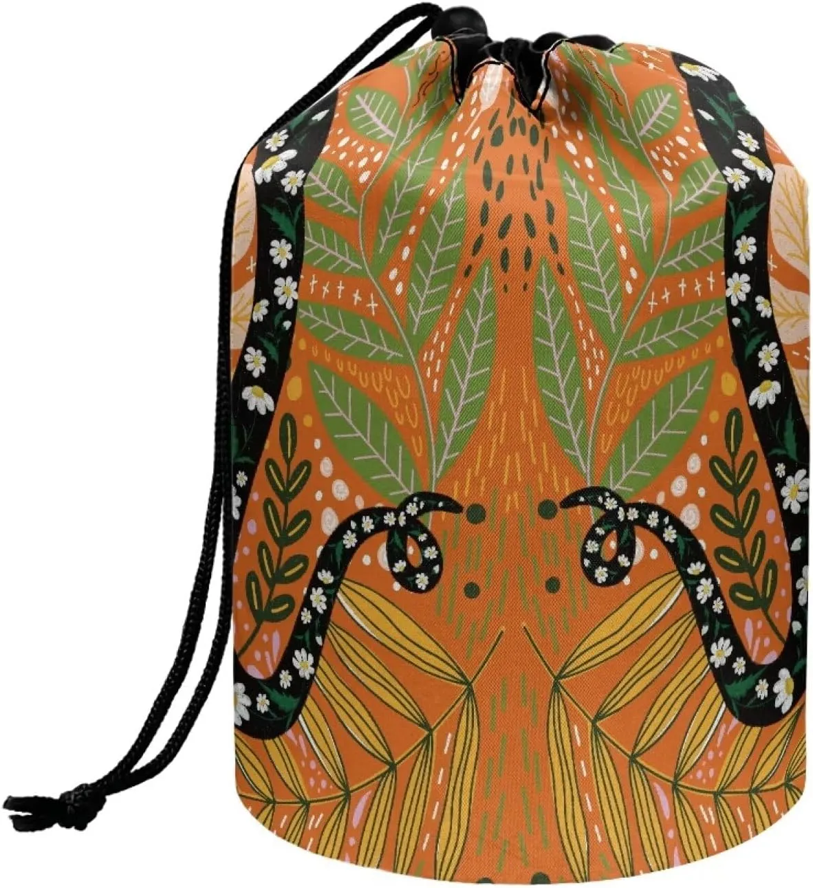 dandelions drawstring makeup bag opens flat collapsible makeup bag portable lazy drawstring makeup bag travel cosmetic pouch toiletry travel essentials for women round makeup bag