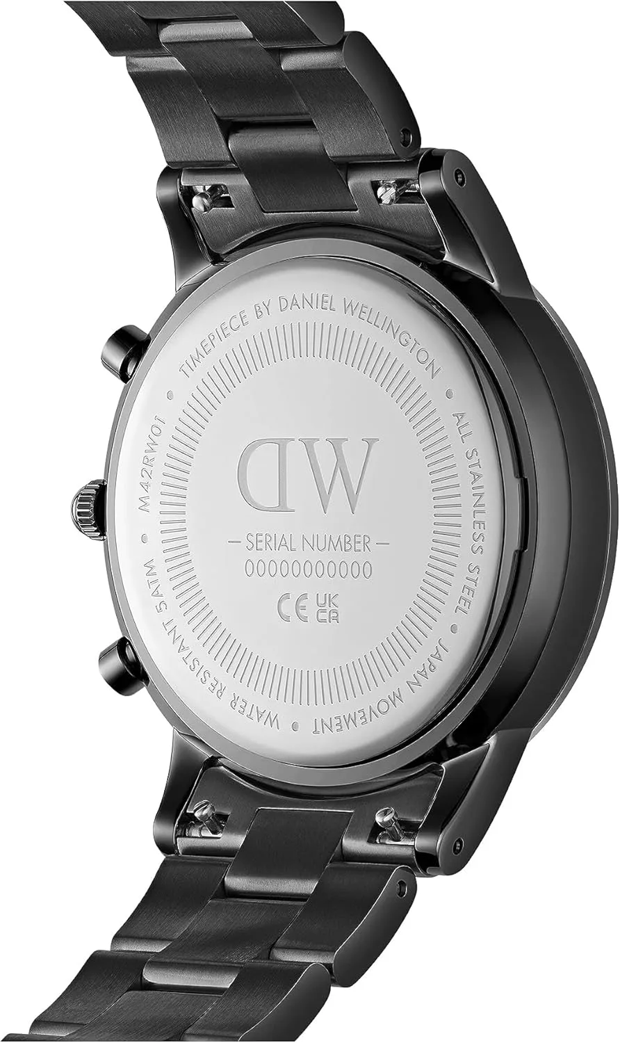 Daniel Wellington Iconic Chronograph Men’s Watch - 42mm Case, Japanese Quartz Movement, Stainless Steel or Leather Strap, Water Resistant, Analog Watch for Men