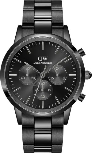 Daniel Wellington Iconic Chronograph Men’s Watch - 42mm Case, Japanese Quartz Movement, Stainless Steel or Leather Strap, Water Resistant, Analog Watch for Men