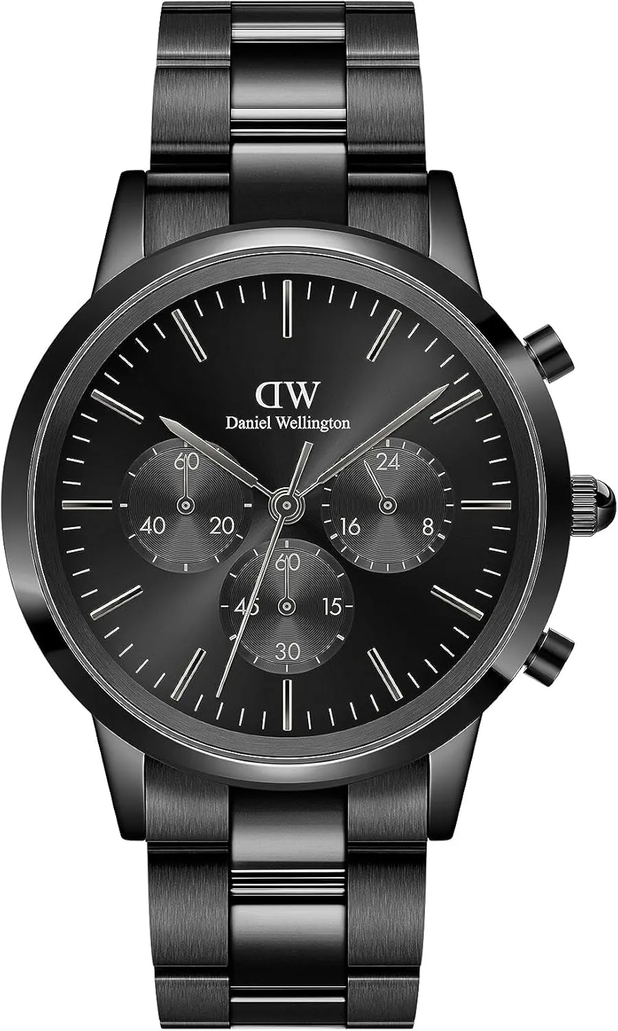 Daniel Wellington Iconic Chronograph Men’s Watch - 42mm Case, Japanese Quartz Movement, Stainless Steel or Leather Strap, Water Resistant, Analog Watch for Men