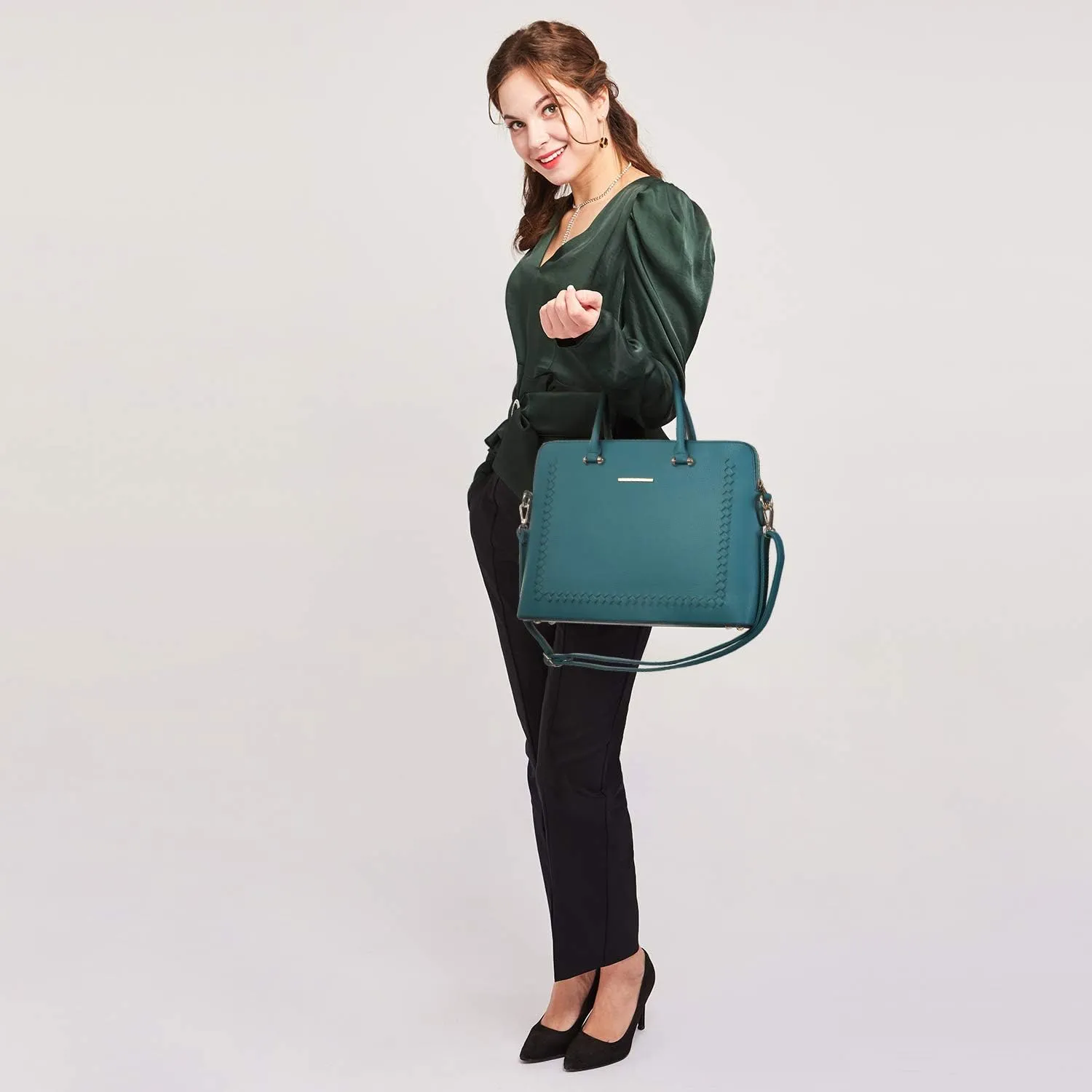 Dasein Laptop Bag for Women 14 Inch Computer Shoulder Bag Large Capacity Messenger Bag Business Office Professional Work Tote