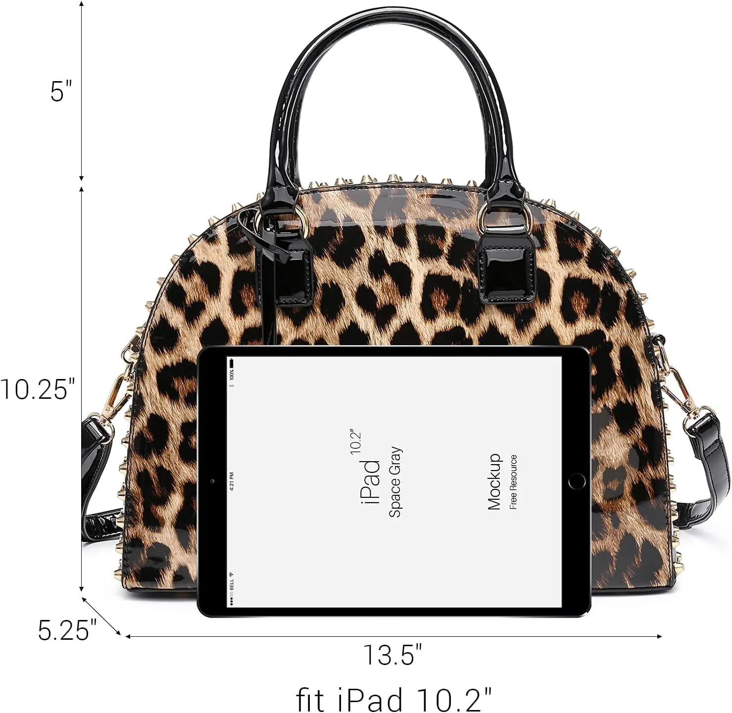 Dasein Women Patent Leather Purses Handbags Dome Satchel Purse Work Tote Structured Shoulder Bag with Long Strap