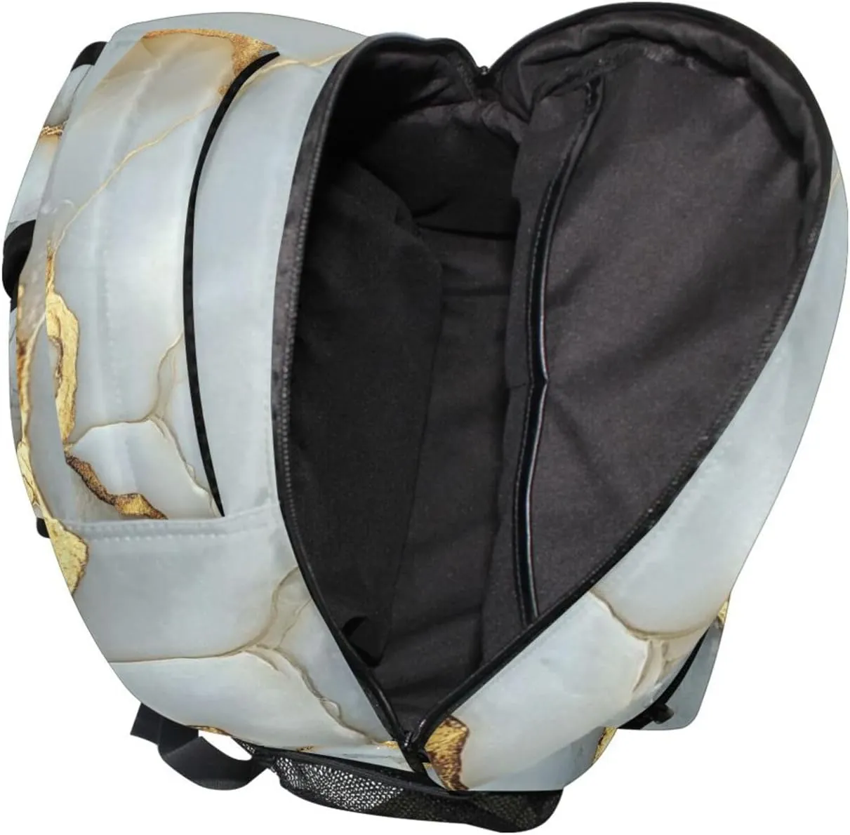 Day Backpack for Unisex Adult Waterproof Diaper Bag Backpack with Chest Strap for College Work Marble White White