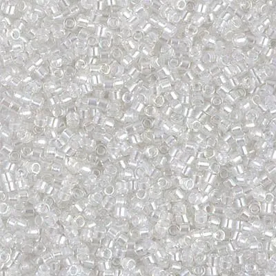 DB 1671, Crystal/White Transparent -ICL-Luster - Miyuki Delica Beads - Size 11 - 5 grams - Japanese Cylinder Seed Beads - Wholesale & Retail