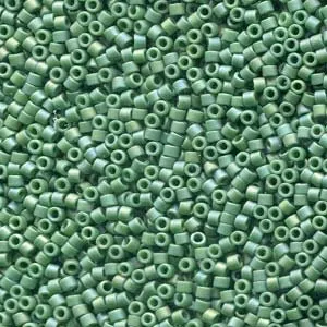 DB 2311, Frosted Opaque Glazed Rainbow Green- Miyuki Delica Beads - Size 11 - 5 grams - Japanese Cylinder Seed Beads - Wholesale & Retail