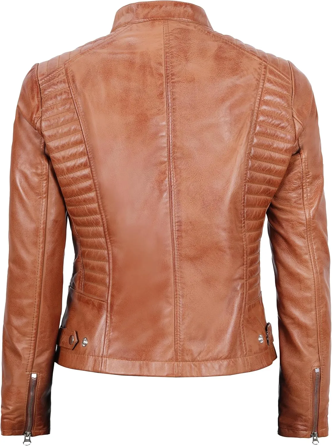 Decrum Leather Jacket Women - Stylish Casual Real Lambskin Leather Jackets for Women
