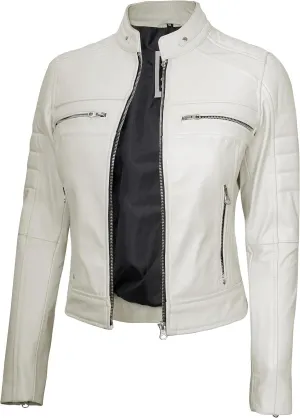 Decrum Leather Jacket Women - Stylish Casual Real Lambskin Leather Jackets for Women