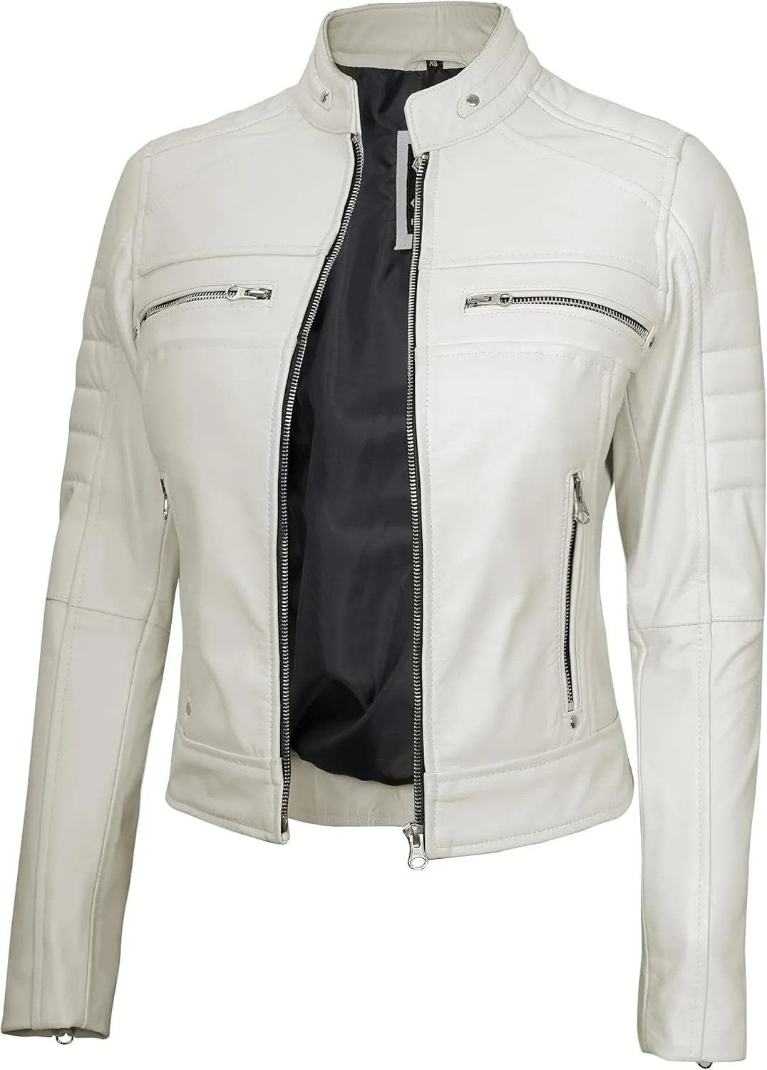 Decrum Leather Jacket Women - Stylish Casual Real Lambskin Leather Jackets for Women