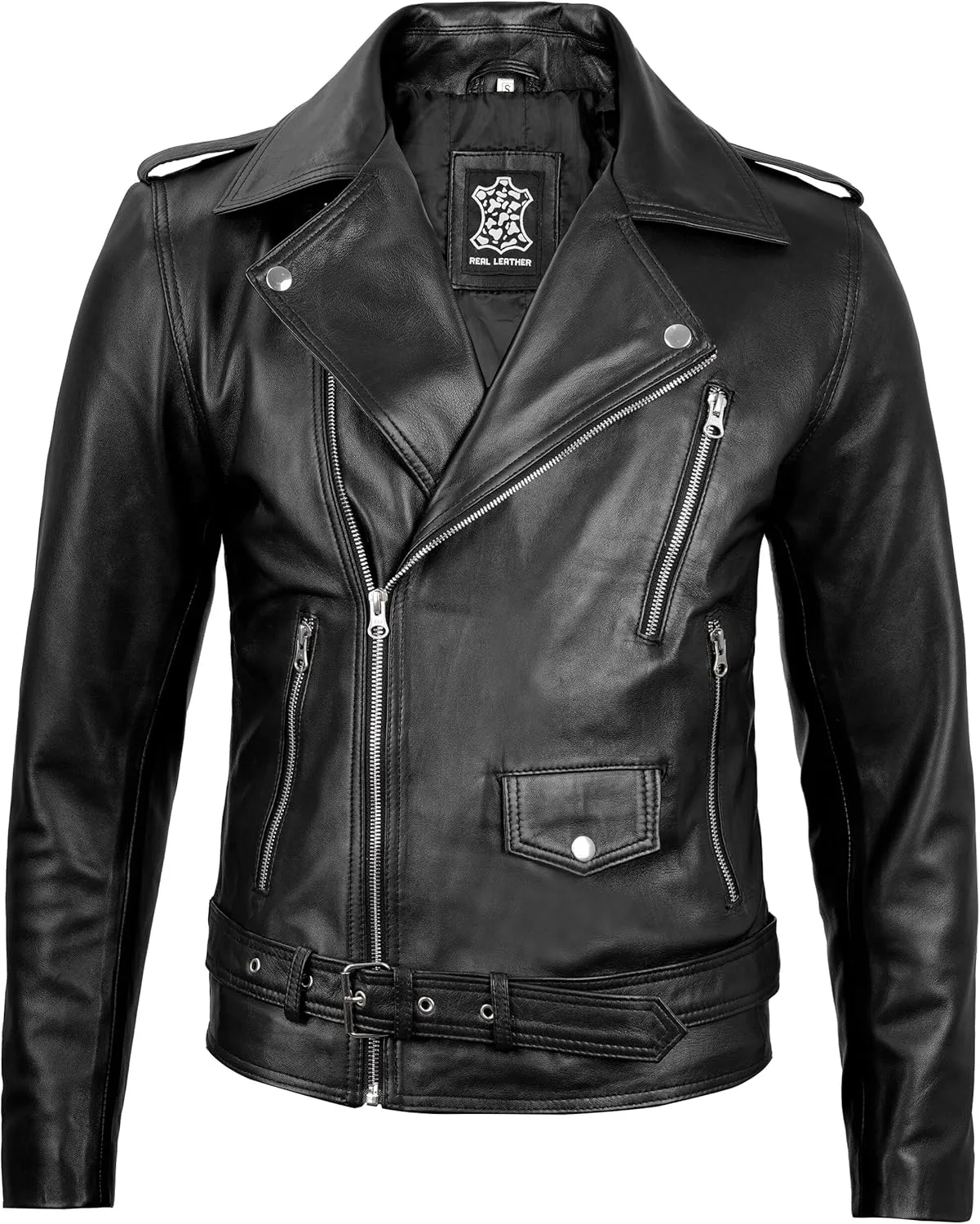 Decrum Mens Leather Jacket - Real Lambskin Fashion Leather Jackets for Men