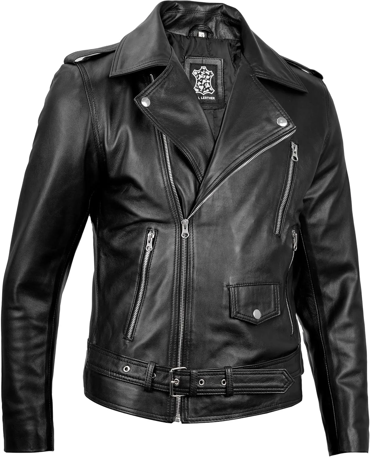 Decrum Mens Leather Jacket - Real Lambskin Fashion Leather Jackets for Men