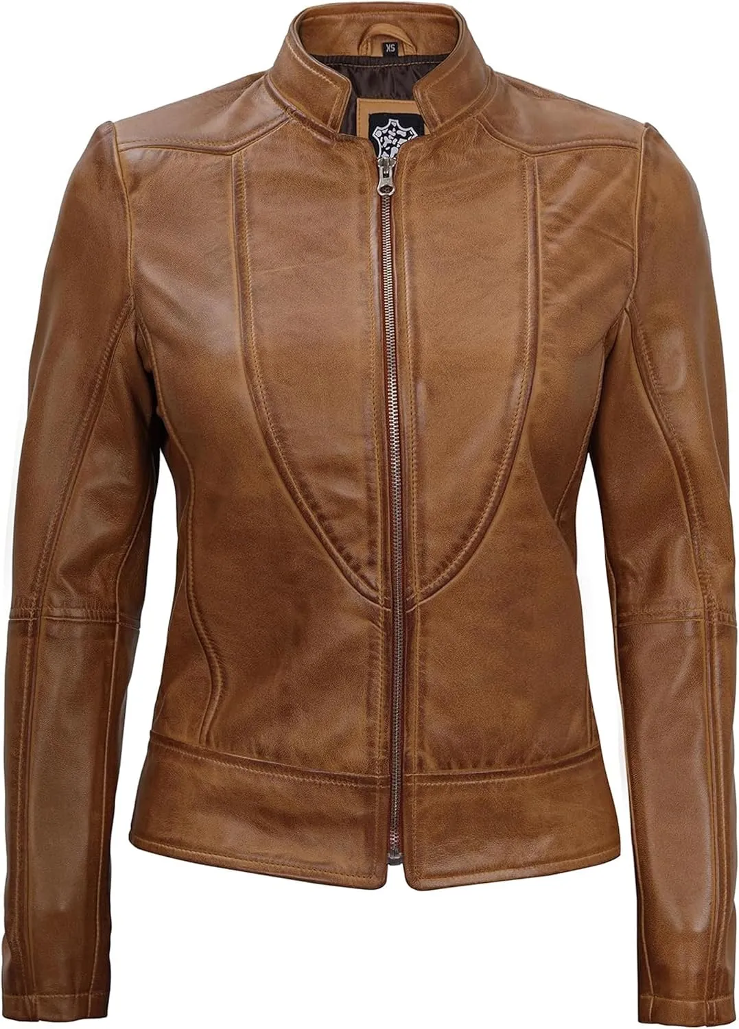 Decrum Womens Leather Jacket - Real Lambskin Stylish Leather Jackets For Women