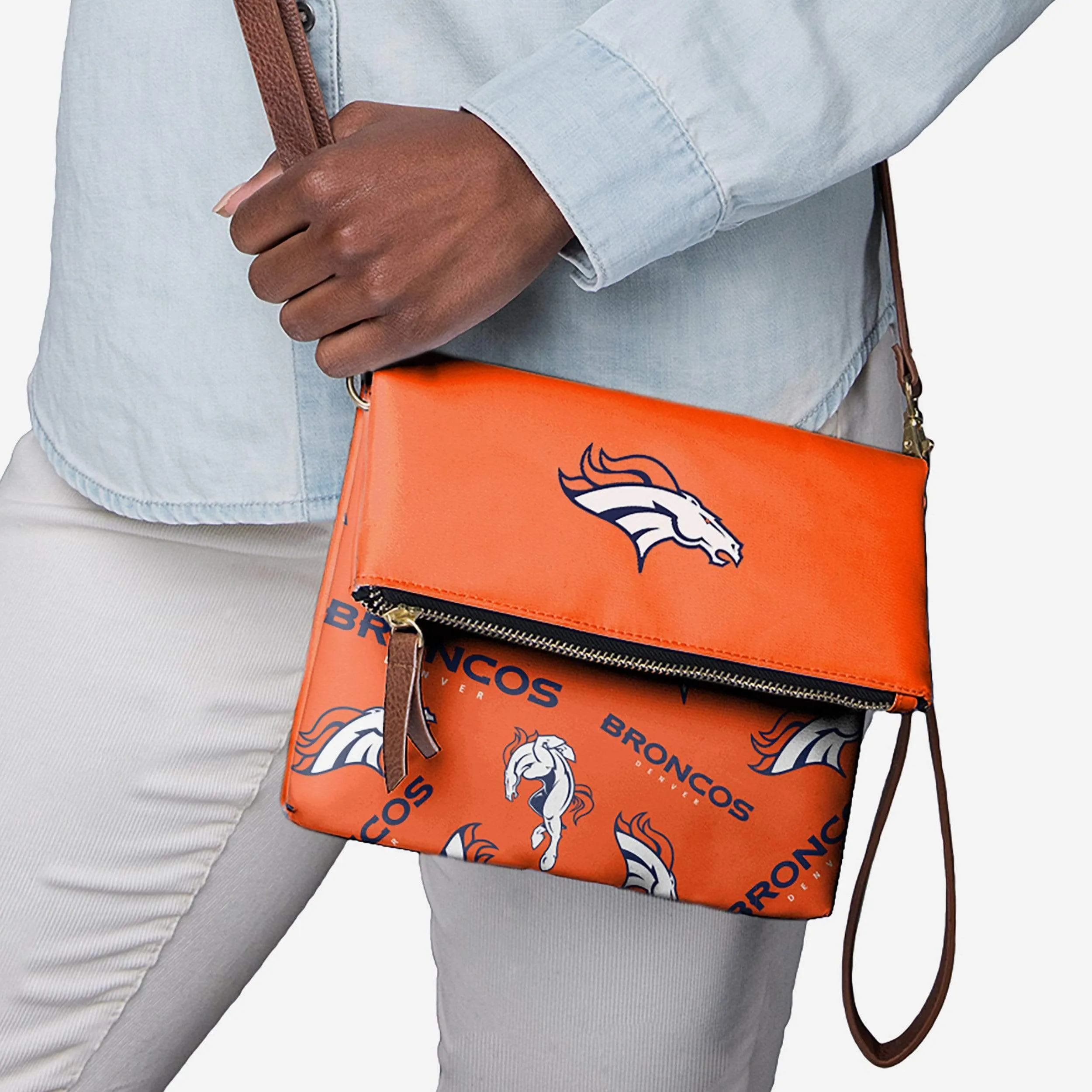 Denver Broncos Printed Collection Foldover Tote Bag
