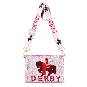 Derby Purse for Women Beaded Horseshoe Rose Crossbody Purse Shoulder Bag Horse Race Day Derby Outfits Gifts