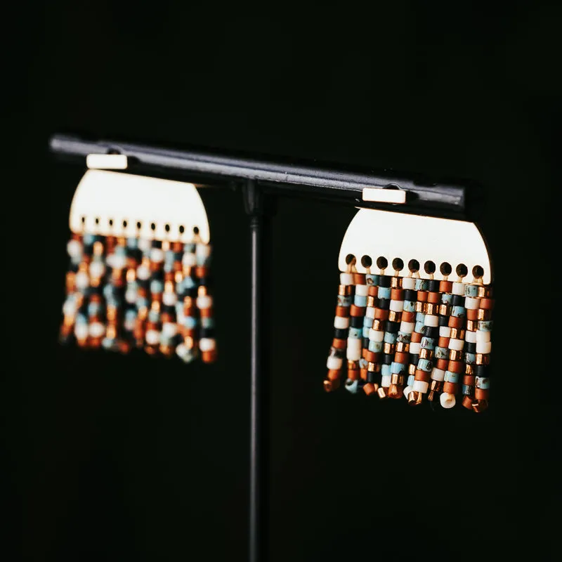 Desert Drop | Beaded Jacket Earrings