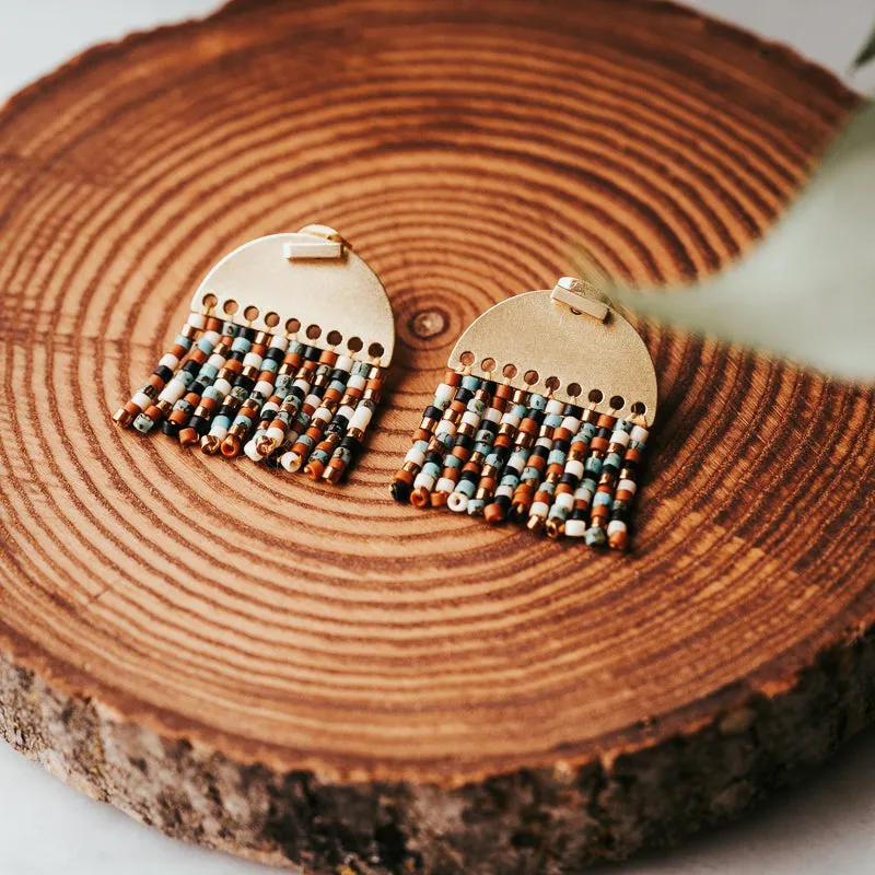 Desert Drop | Beaded Jacket Earrings