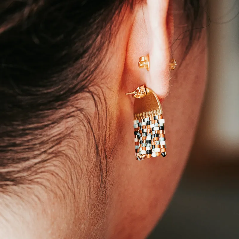 Desert Drop | Beaded Jacket Earrings