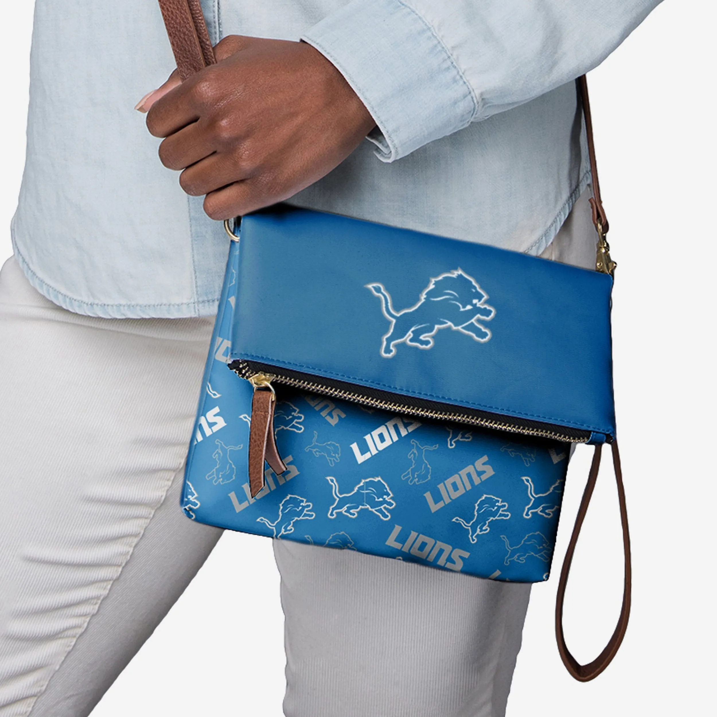 Detroit Lions Printed Collection Foldover Tote Bag
