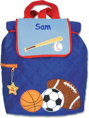 DIBSIES Personalized Quilted Backpack for Kindergarten, Pre-School, and Daycare (All Pro Sports)