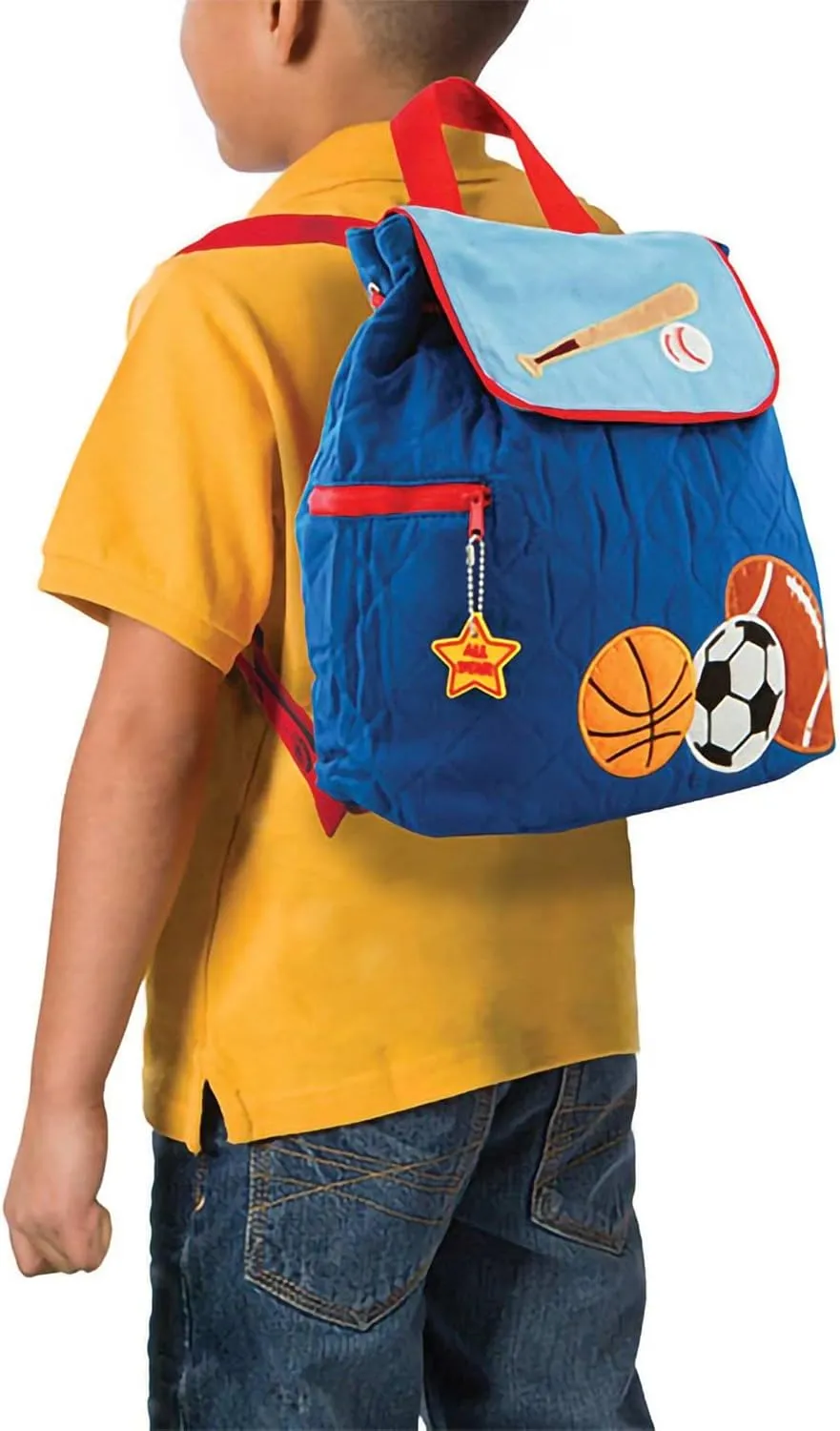 DIBSIES Personalized Quilted Backpack for Kindergarten, Pre-School, and Daycare (All Pro Sports)