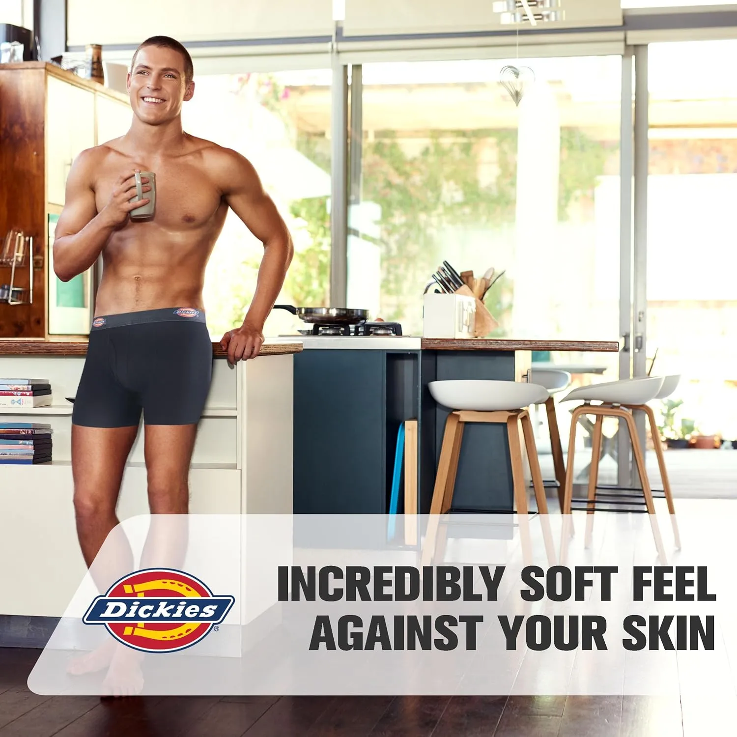 Dickies Mens Underwear 6 Pack Boxers for Men Breathable Cotton Boxer Briefs